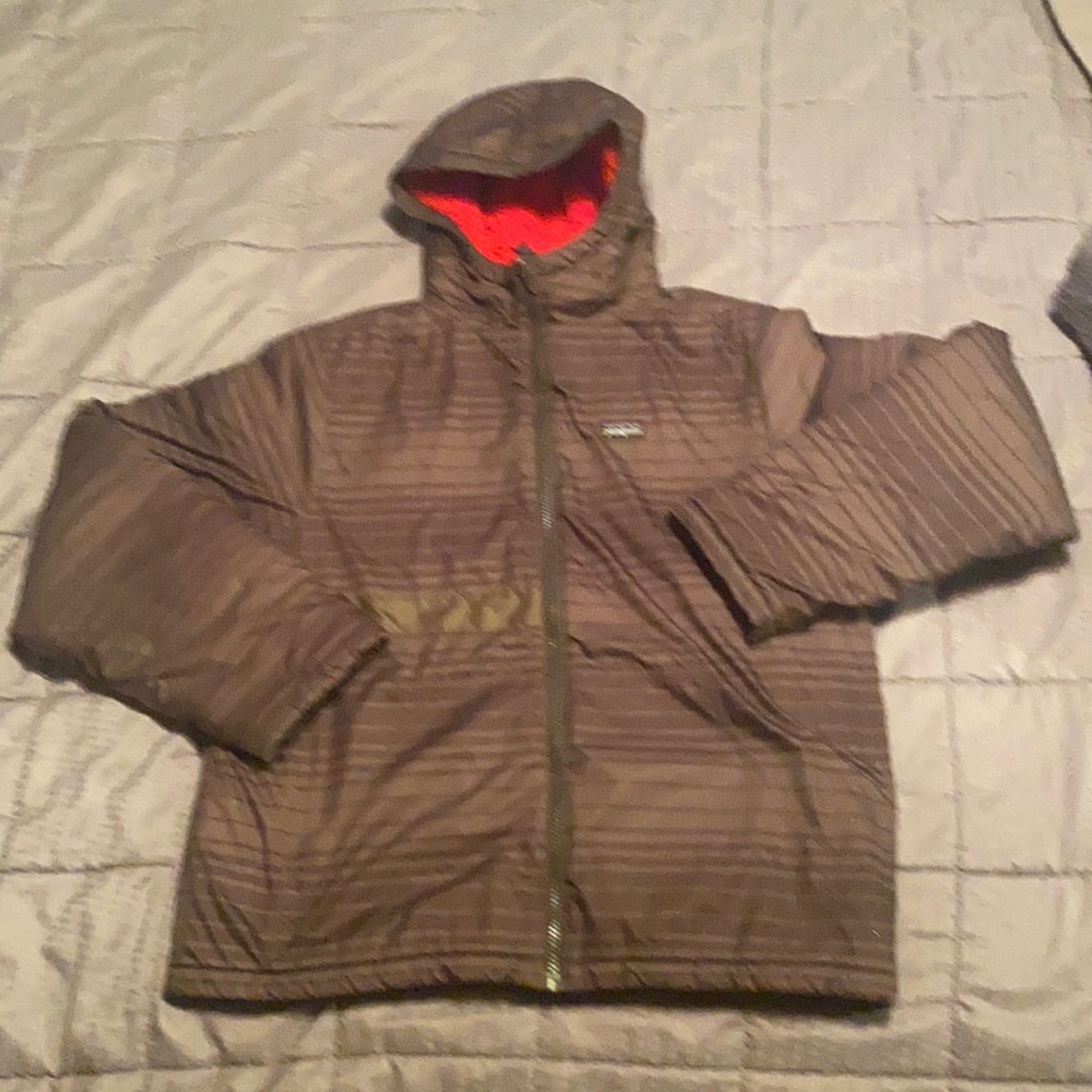 Patagonia boys large ski coat heavy fleece lined super warm used jacket